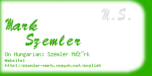mark szemler business card